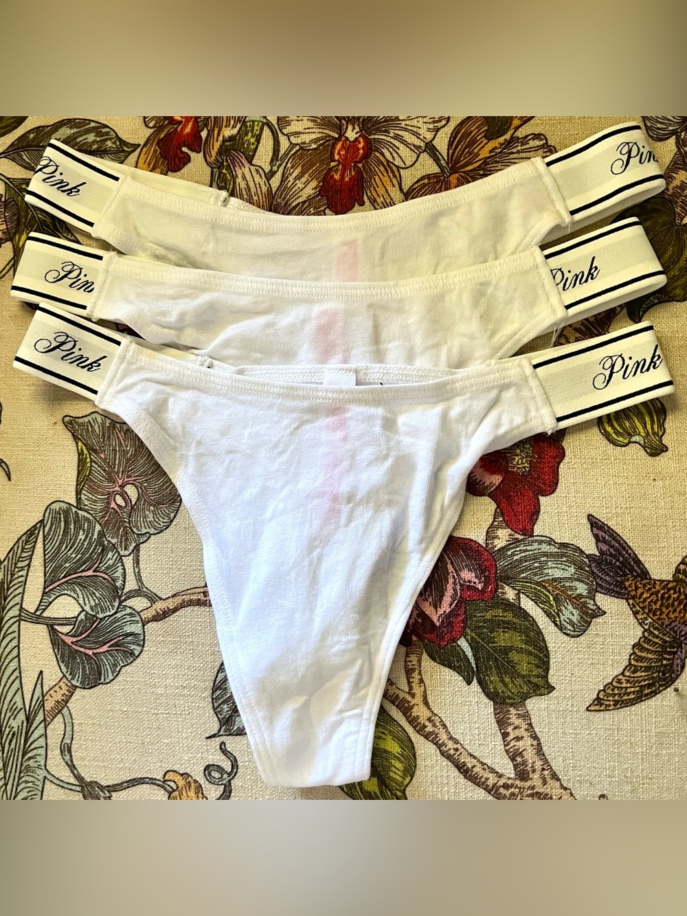 3 NWT Victoria’s Secret thong panties, size XSmall